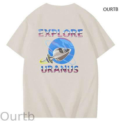 Explore Uranus Funny Adult Art Pattern Print T-Shirt