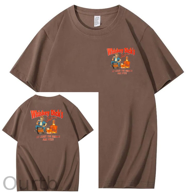 Whiskey Dick's Print Pattern Crew Neck T-Shirt