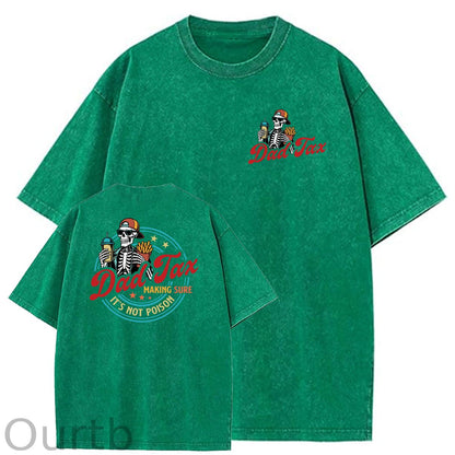 Dad Tax Washed And Distressed Pattern Crew Neck T-Shirt