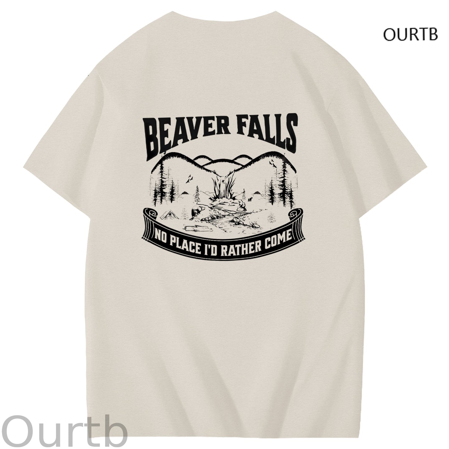 Beaver Falls No Place I'd Rather Come Funny Adoult Art Pattern Print T-Shirt