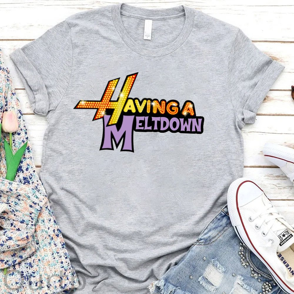 Women's Having A Meltdown Pattern Round-Neck T-Shirt