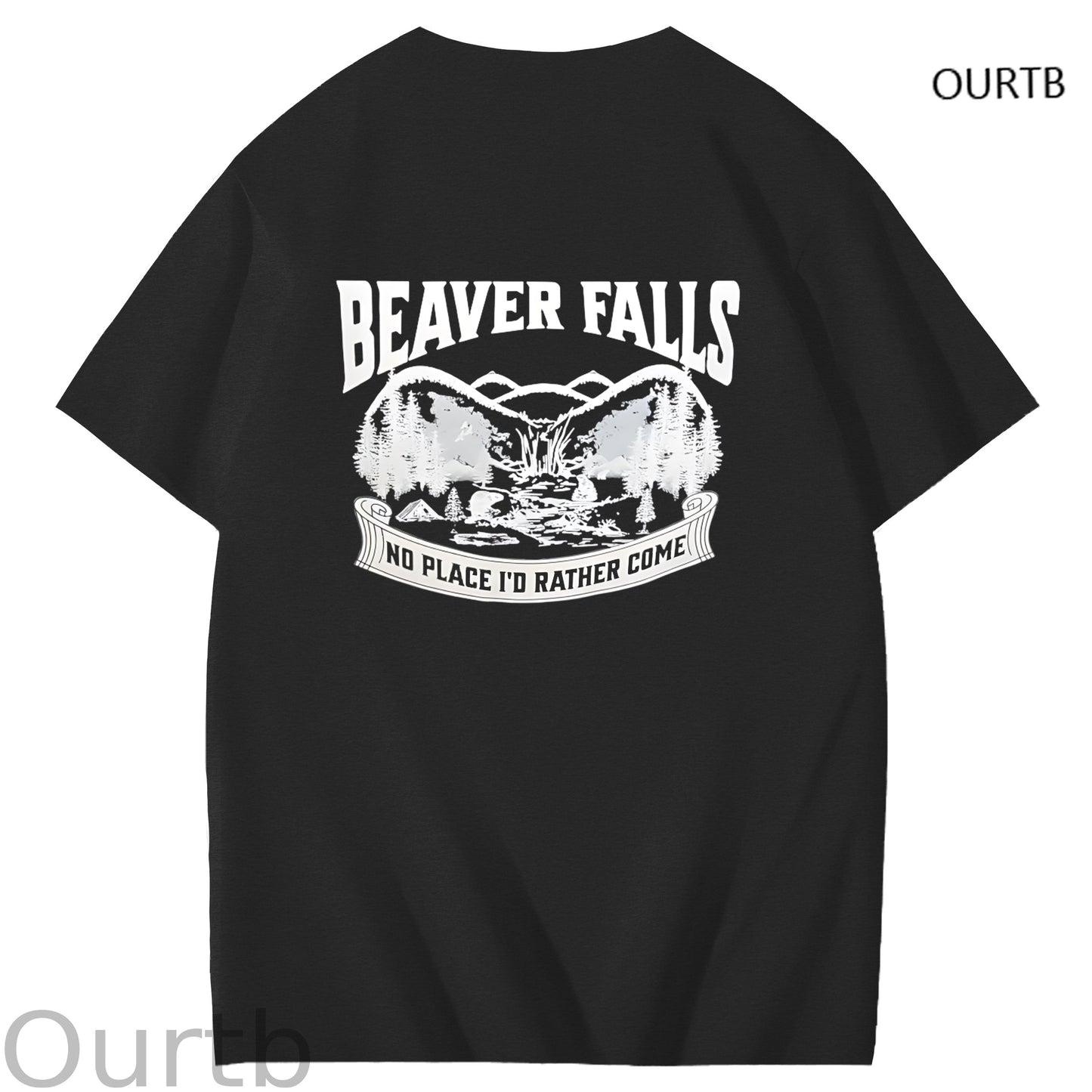 Beaver Falls No Place I'd Rather Come Funny Adoult Art Pattern Print T-Shirt