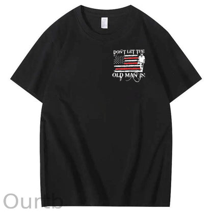Vintage Don't Let The Old Man In Pattern 100&Cotton Print T-Shirt