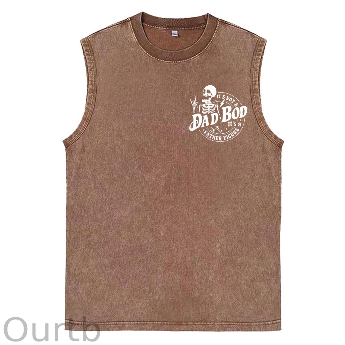 It's Not A Dad Bod It's A Father Figure Print Washed Cotton Sleeveless Tank Tops
