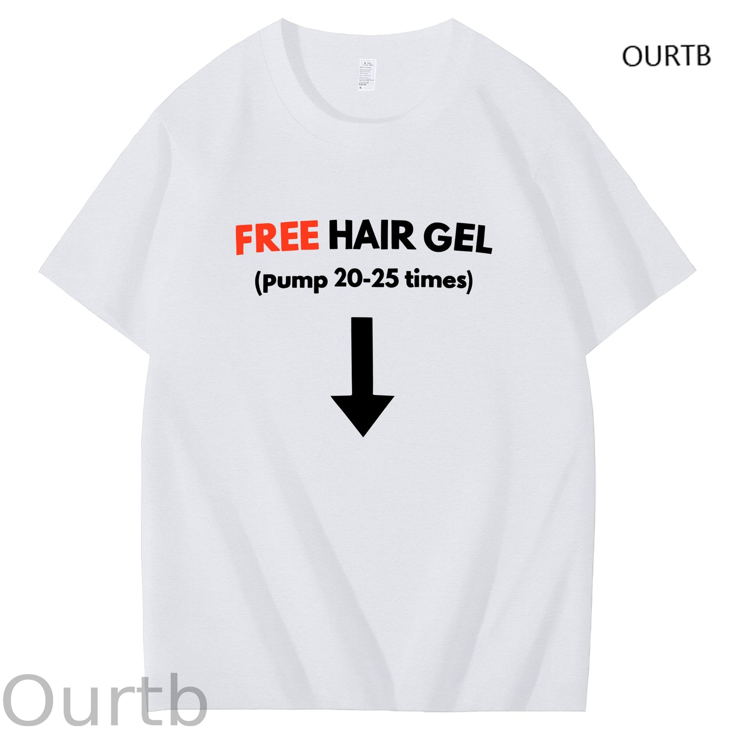 Free Hair Gel Pump 20-25 Times Funny Adult Art Pattern Print T-Shirt