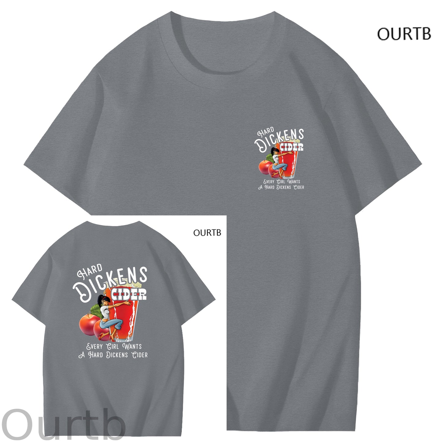 Hard Dickens Cider Every Girl Wants A Hard Dickens Cider Art Pattern Print T-Shirt