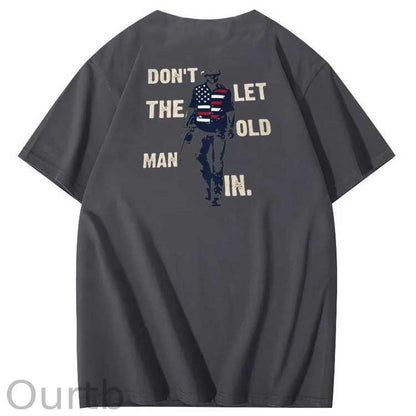 Vintage Don't Let The Old Man In Pattern 100&Cotton Print T-Shirt