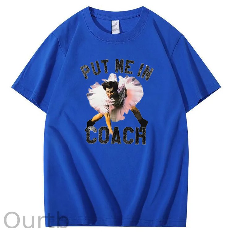 Funny Put Me in Coach Jim Carey Pattern Crew Neck T-Shirt
